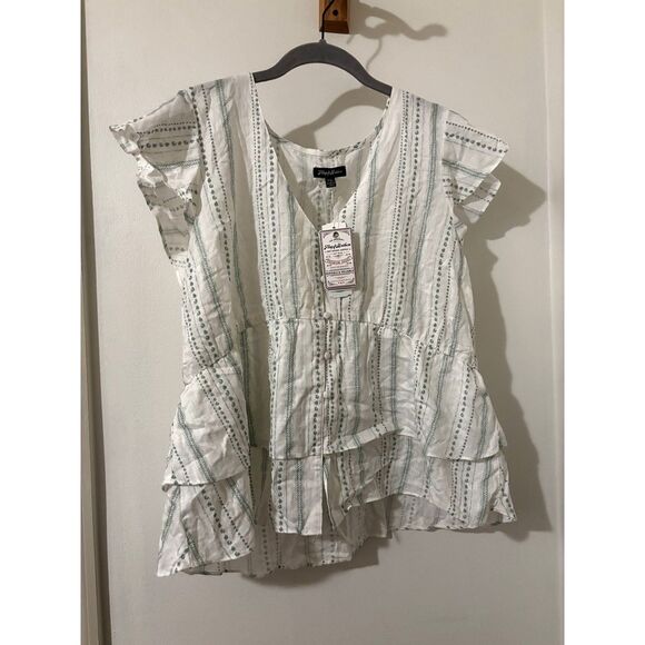 NWT Flag & Anthem Ruffle Tiered Peasant Top Womens XXL Boho Cottagecore Festival - Picture 3 of 6